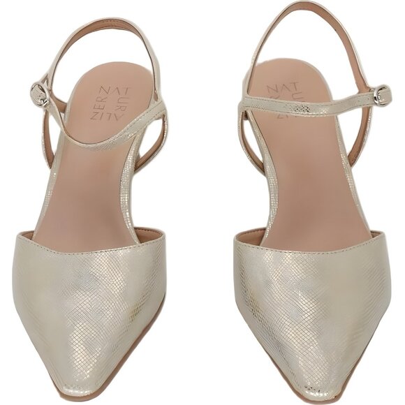 Naturalizer Tara Ankle Strap Pointed Toe Pumps Gold Faux Leather Women's US 10M - Picture 5 of 6